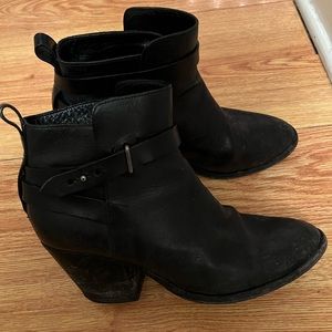 Rag and Bone Heeled Black Leather Booties